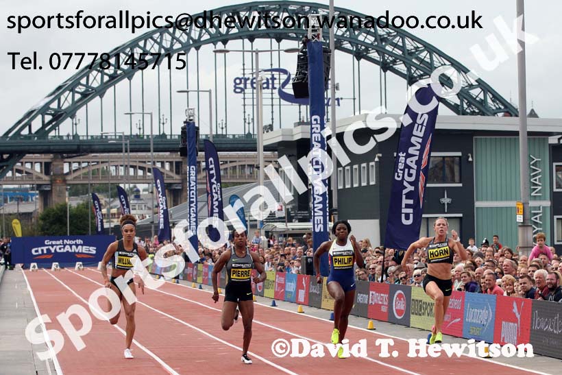 Womens 100 metres, The Great North CityGames. Photos: David T. Hewitson/Sports for All Pics